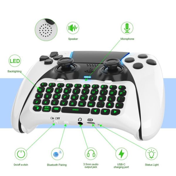 PS5 JYS-P5172 Gamepad Wireless Bluetooth External Keyboard, Without Gamepad (Black) - Image 4
