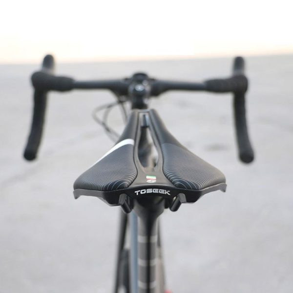TOSEEK Bicycle Shock-absorbing Comfortable Widened Saddle (Silver) - Image 5