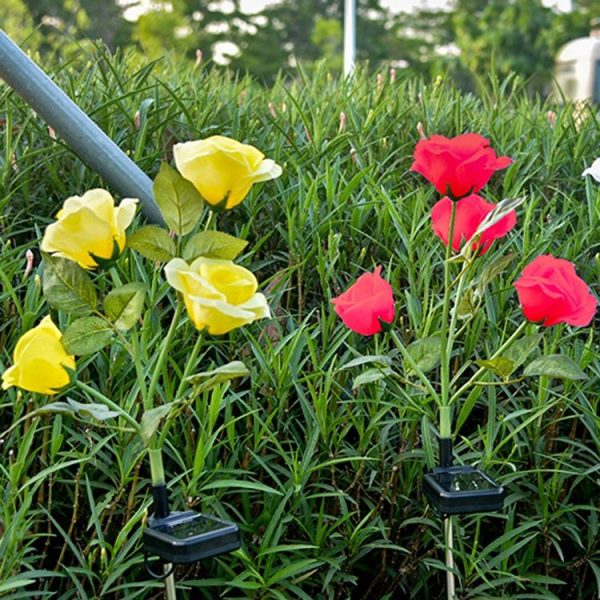 Solar Simulation Rose Flower Light Ground Insert Color Garden Lawn Lights (Random Color Delivery) - Image 2