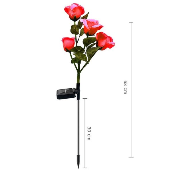 Solar Simulation Rose Flower Light Ground Insert Color Garden Lawn Lights (Random Color Delivery) - Image 3