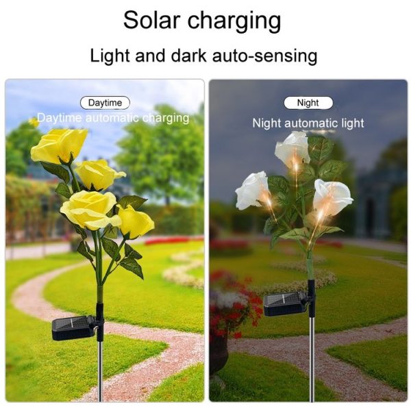 Solar Simulation Rose Flower Light Ground Insert Color Garden Lawn Lights (Random Color Delivery) - Image 7