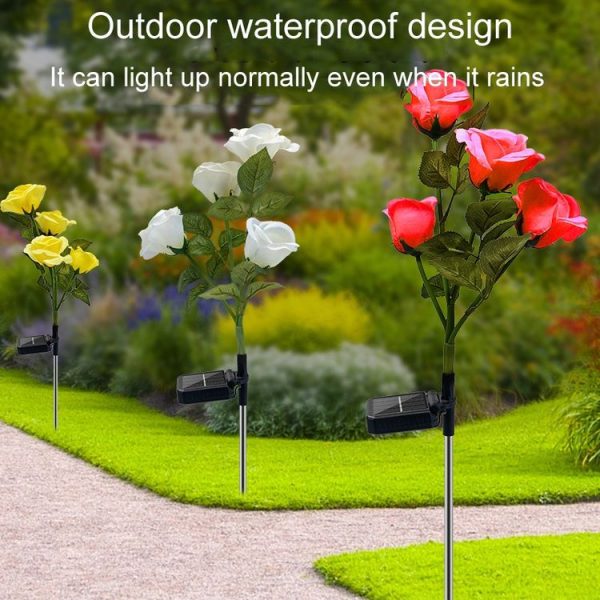 Solar Simulation Rose Flower Light Ground Insert Color Garden Lawn Lights (Random Color Delivery) - Image 8