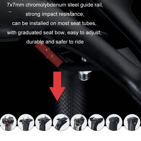TOSEEK Bicycle Wide Seat Cushion Shock Absorption Comfortable Saddle, Color: Black - Image 8