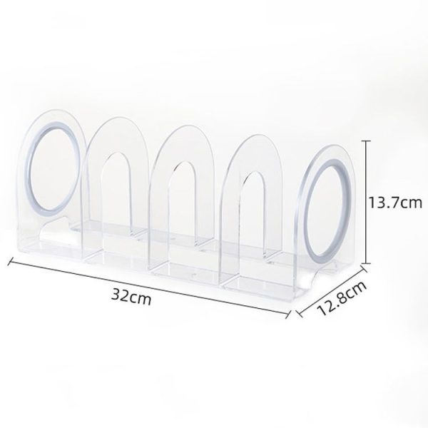 Book Riser Stand Desktop Book Storage Shelf Student Transparent Book Holder (White Ring) - Image 3