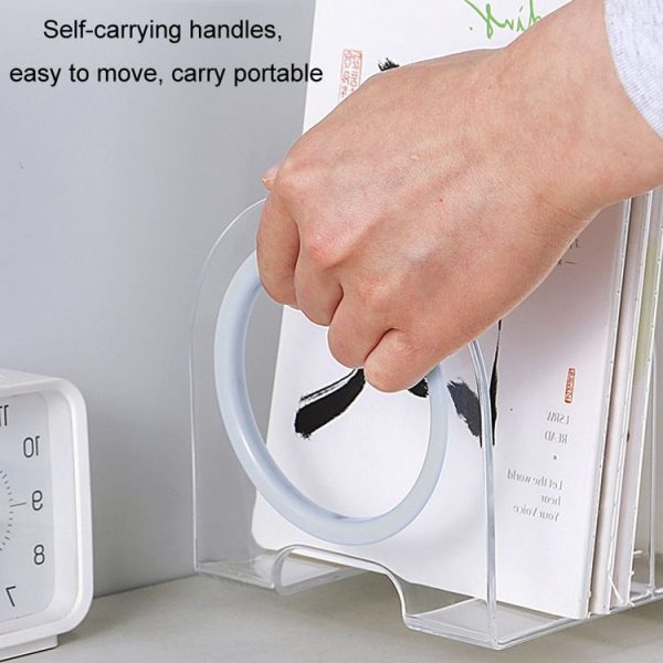 Book Riser Stand Desktop Book Storage Shelf Student Transparent Book Holder (White Ring) - Image 7