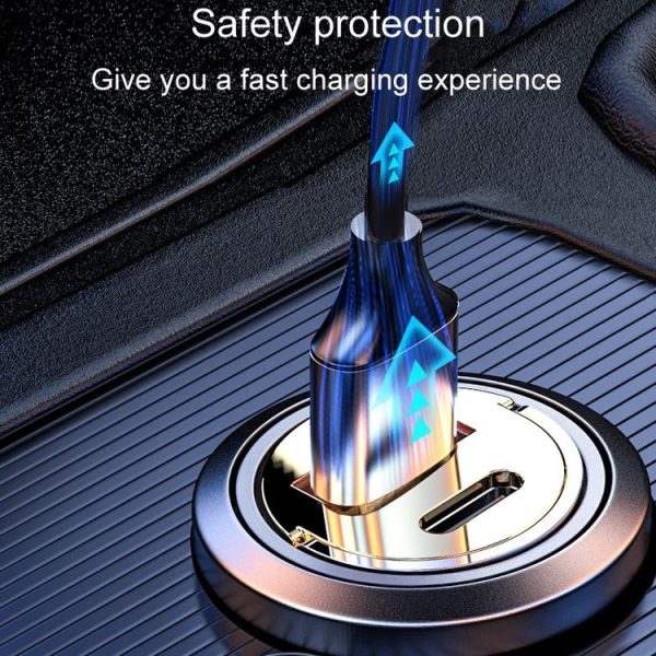 120W Vehicle Mini Invisible Dual-Port Charger Car Cigarette Lighter - Image 10