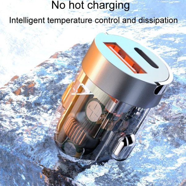 120W Vehicle Mini Invisible Dual-Port Charger Car Cigarette Lighter - Image 4