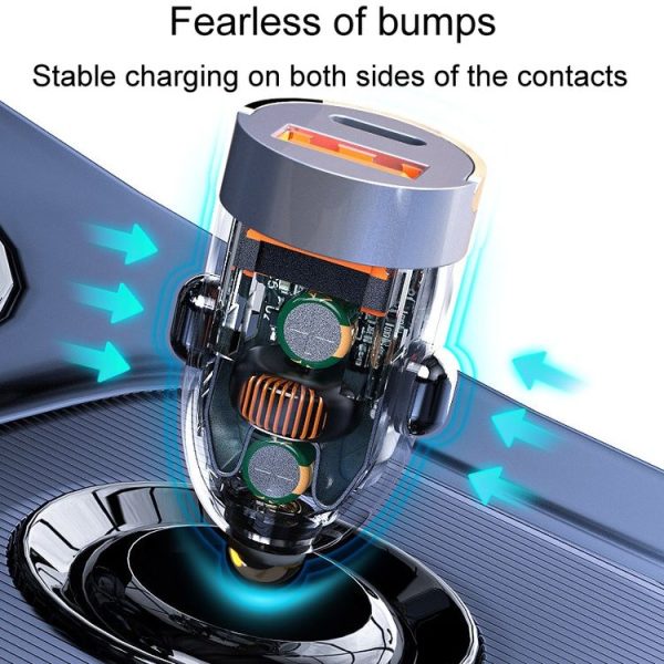 120W Vehicle Mini Invisible Dual-Port Charger Car Cigarette Lighter - Image 5