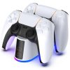 PS5 Handle Charger Colorful Grip Double Fast Charging LED Lamp Seat Charger - Image 2