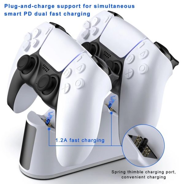 PS5 Handle Charger Colorful Grip Double Fast Charging LED Lamp Seat Charger - Image 5