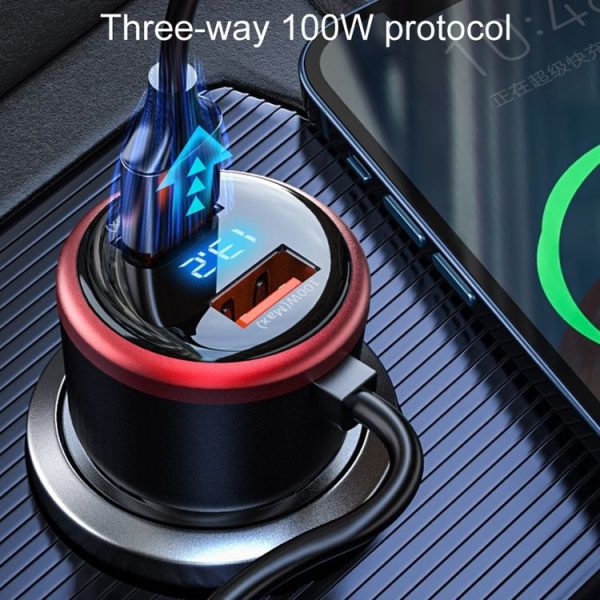 Vehicle Mini Fast Charging Charger Car One To Three Cigarette Lighter, Model: Regular Version - Image 8