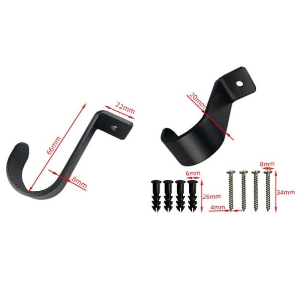 Curtain Roman Rod Top Installation Bracket Curtain Mounting Base Trays Accessories (Black) - Image 3