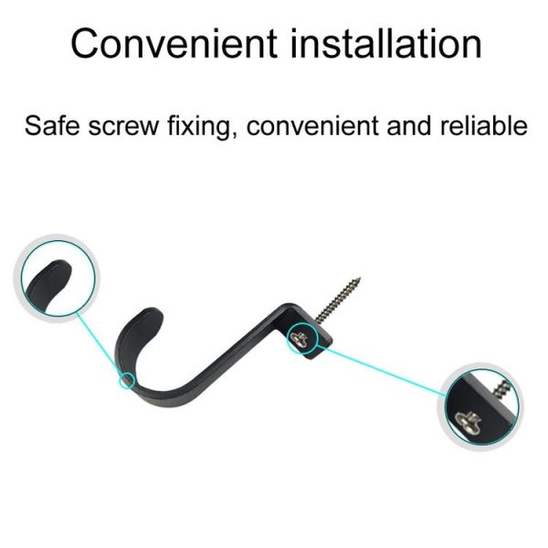 Curtain Roman Rod Top Installation Bracket Curtain Mounting Base Trays Accessories (Black) - Image 4