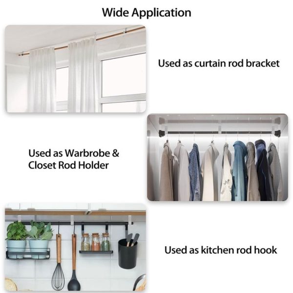 Curtain Roman Rod Top Installation Bracket Curtain Mounting Base Trays Accessories (Black) - Image 5