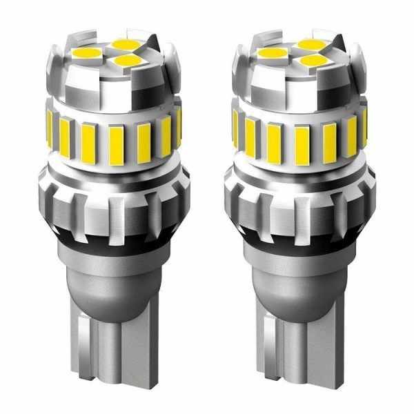 2pcs T10 3030+4014 18LED Constant Current Decoder Indicator Light Reversing Light (White)