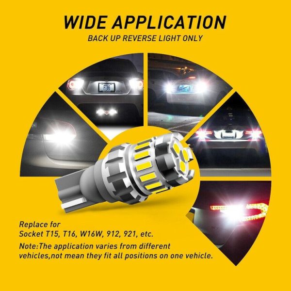 2pcs T10 3030+4014 18LED Constant Current Decoder Indicator Light Reversing Light (White) - Image 6