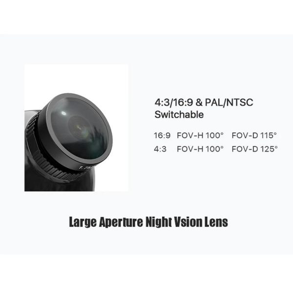 Foxeer Cat 3 Mini Black FPV Night Camera 1200TVL Starlight 0.00001Lux Camera For RC FPV Racing Drone - Image 5