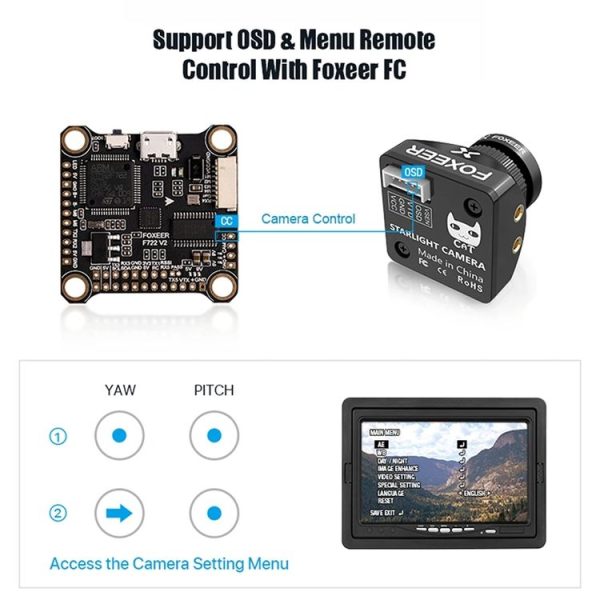 Foxeer Cat 3 Mini Black FPV Night Camera 1200TVL Starlight 0.00001Lux Camera For RC FPV Racing Drone - Image 6