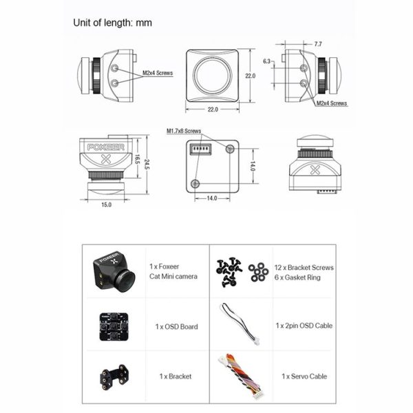 Foxeer Cat 3 Mini Black FPV Night Camera 1200TVL Starlight 0.00001Lux Camera For RC FPV Racing Drone - Image 7