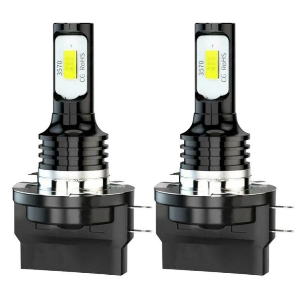 2pcs H11B 3570 2LED 80W Car Headlight Bulbs High Bright Fog Lights (White)