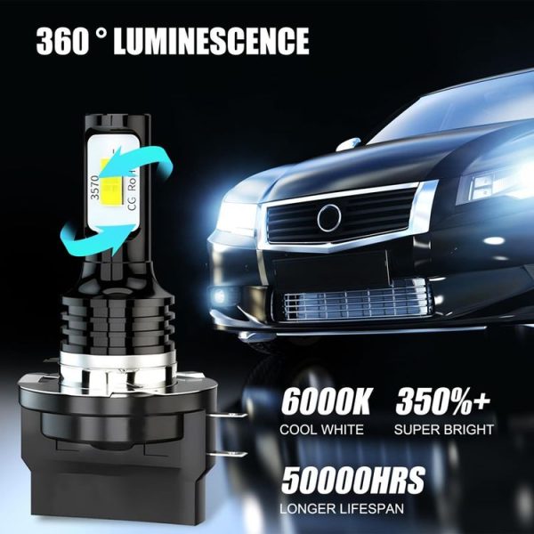 2pcs H11B 3570 2LED 80W Car Headlight Bulbs High Bright Fog Lights (White) - Image 8