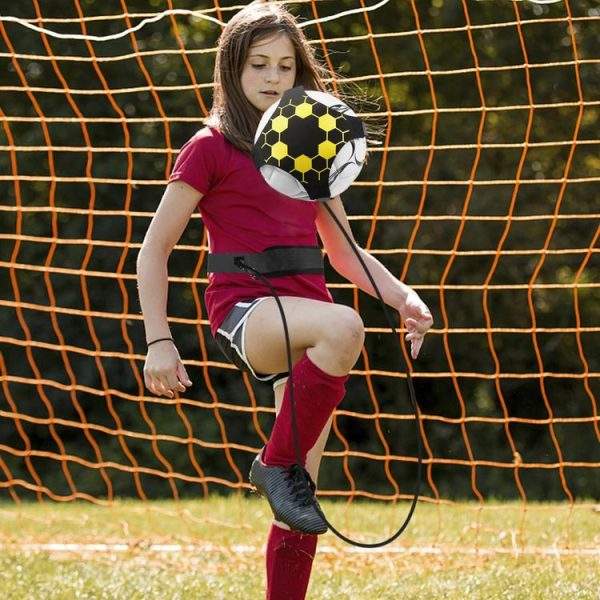 Soccer Kick Trainer Solo Football Training Aid with Adjustable Belt Training Juggle Band (Hexagonal) - Image 3