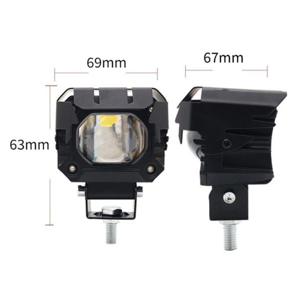 Motorcycle Strong Light With Lens Spotlight Electrical Bike Conversion Spotlight Paving Light (White And Yellow Dual Light) - Image 3