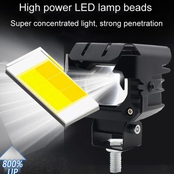 Motorcycle Strong Light With Lens Spotlight Electrical Bike Conversion Spotlight Paving Light (White And Yellow Dual Light) - Image 7