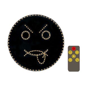 Car LED Funny Emoji Light Rear Windows Multifunctional Warning Smiley Light (Black)