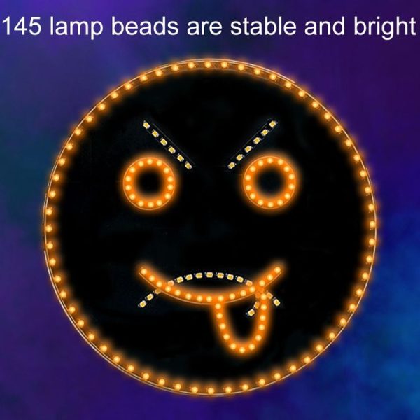 Car LED Funny Emoji Light Rear Windows Multifunctional Warning Smiley Light (Black) - Image 6