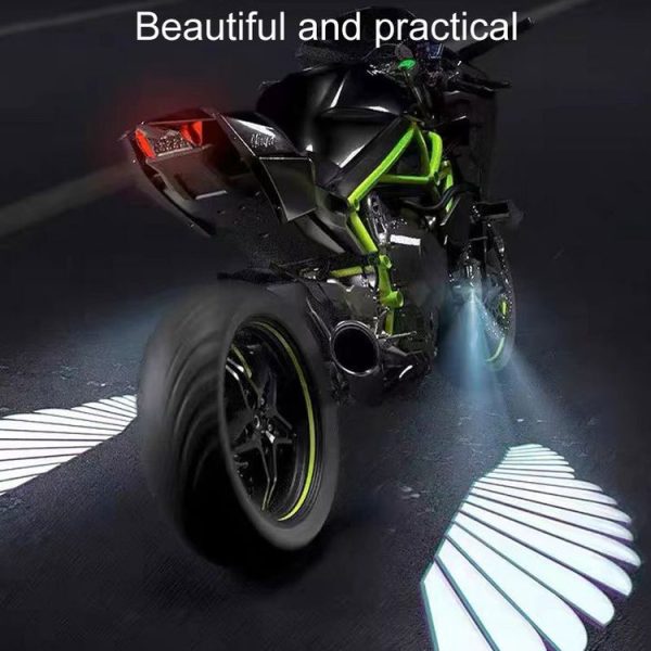 1pair Motorcycle Angel Wings Welcome Light LED Chassis Modified Wings Projector Light (White) - Image 6
