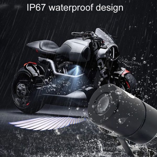1pair Motorcycle Angel Wings Welcome Light LED Chassis Modified Wings Projector Light (White) - Image 7