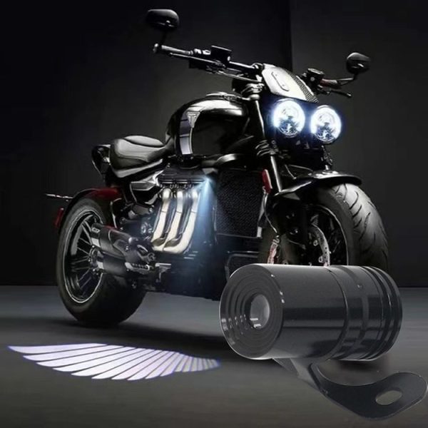 1pair Motorcycle Angel Wings Welcome Light LED Chassis Modified Wings Projector Light (White) - Image 9