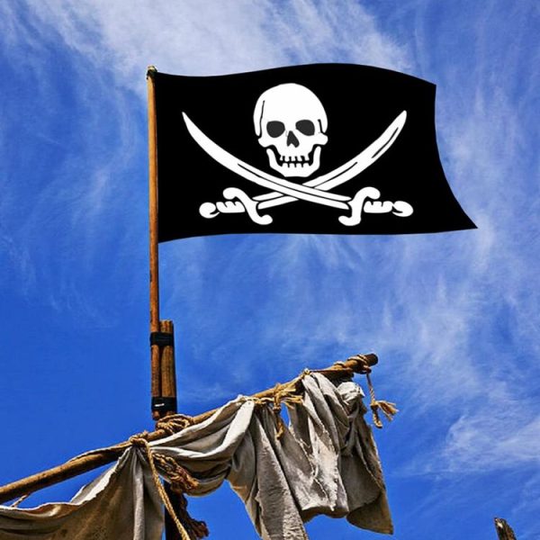 60x90cm Bar Haunted House Pirate Skeleton Flag Halloween Hanging Cloth, Style: Hat Knife And Fork - Image 6
