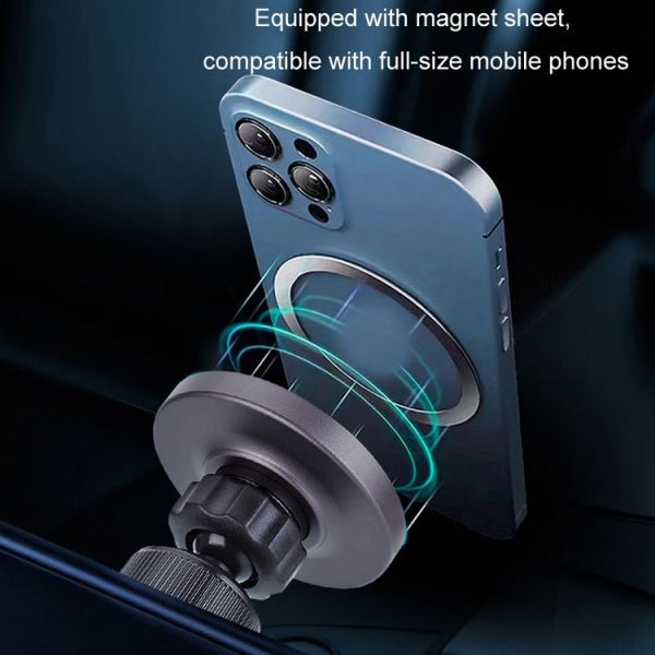 Magsafe 15W Magnetic Colorful Light Wireless Charging Mobile Phone Holder, Color: A9 Air Outlet Dark Gray - Image 9
