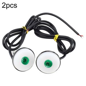 2pcs 23mm Motorcycle Eagle Eye Light Reverse Rearview Mirror Spotlight (White)