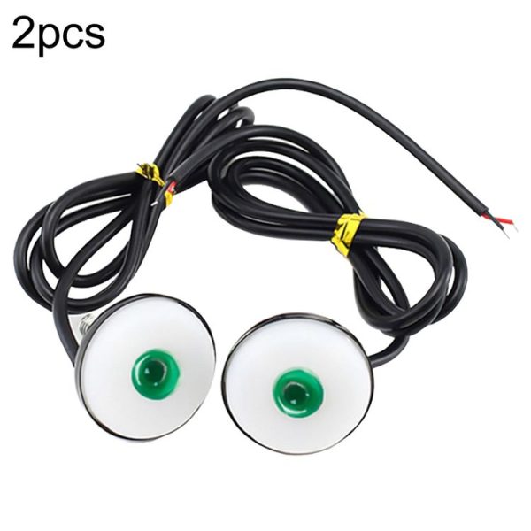 2pcs 23mm Motorcycle Eagle Eye Light Reverse Rearview Mirror Spotlight (White)