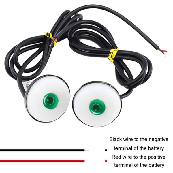 2pcs 23mm Motorcycle Eagle Eye Light Reverse Rearview Mirror Spotlight (White) - Image 4