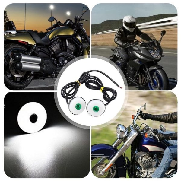 2pcs 23mm Motorcycle Eagle Eye Light Reverse Rearview Mirror Spotlight (White) - Image 6