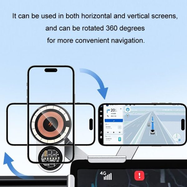 Car Wireless Charging Mobile Phone Holder For Tesla Model 3 and Other Models (Gray) - Image 9