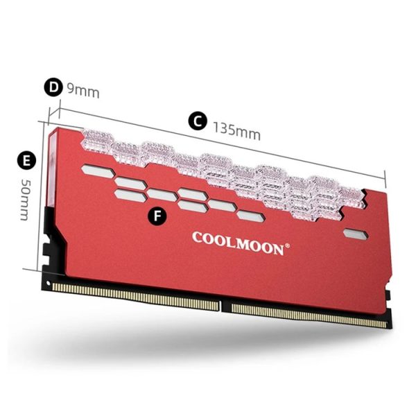 COOLMOON RA-2 Heatsink Cooler ARGB Colorful Flashing Memory Bank Cooling Radiator For PC Desktop Computer Accessories (Red) - Image 11