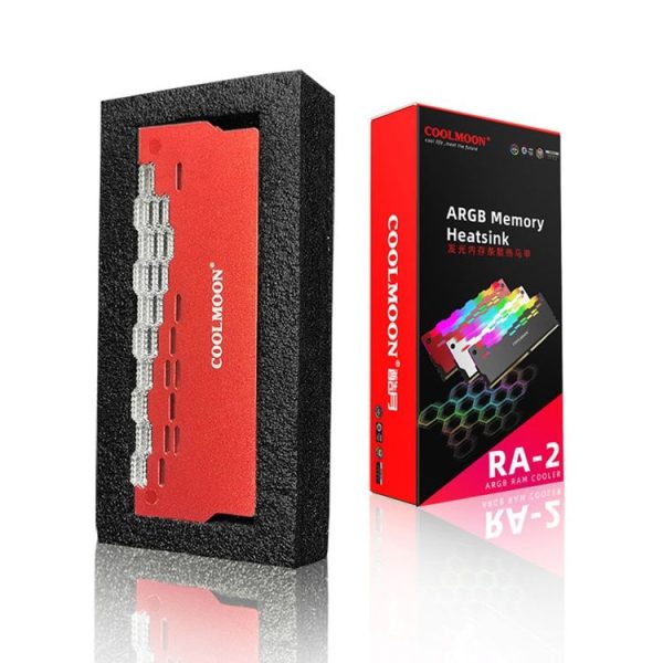 COOLMOON RA-2 Heatsink Cooler ARGB Colorful Flashing Memory Bank Cooling Radiator For PC Desktop Computer Accessories (Red) - Image 13