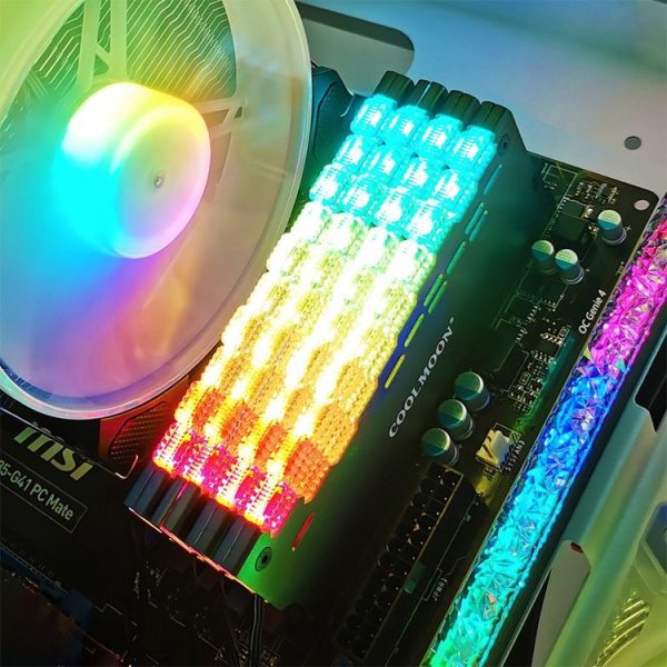COOLMOON RA-2 Heatsink Cooler ARGB Colorful Flashing Memory Bank Cooling Radiator For PC Desktop Computer Accessories (Red) - Image 2