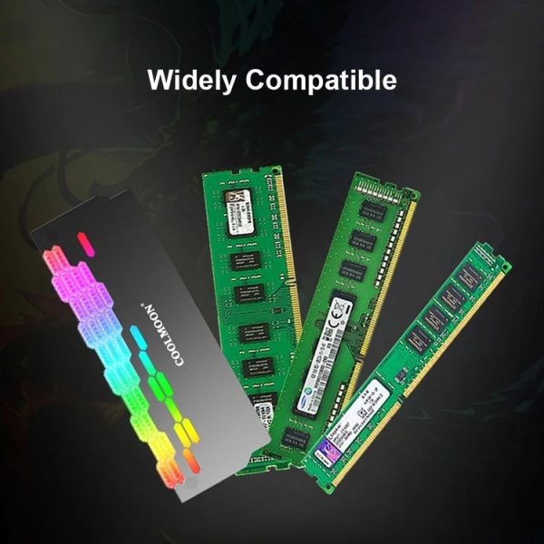 COOLMOON RA-2 Heatsink Cooler ARGB Colorful Flashing Memory Bank Cooling Radiator For PC Desktop Computer Accessories (Red) - Image 6