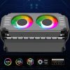 Desktop ARGB Memory Cooler PWM Temperature Control Dual Fan, For DDR / DDR2 / DDR3 / DDR4 / DDR5 (White) - Image 4