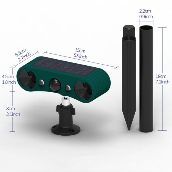 N911W Solar Powered Mouse Repeller Alarm Infrared Sensor Animal Repellent (Green) - Image 3