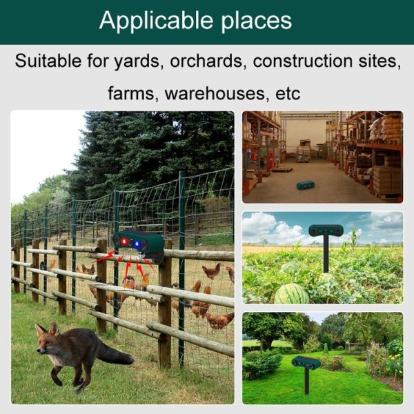 N911W Solar Powered Mouse Repeller Alarm Infrared Sensor Animal Repellent (Green) - Image 7