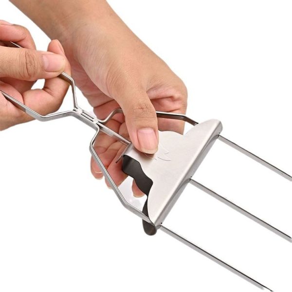 3 Way Skewer Stainless Steel BBQ Skewers Semi-Automatic Barbecue Fork - Image 7