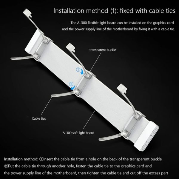 AOSOR AL300 Computer Glow Line ARGB Neon Cable Motherboard Chassis Light Strip Light Board Decoration (White) - Image 10