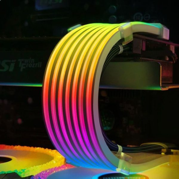 AOSOR AL300 Computer Glow Line ARGB Neon Cable Motherboard Chassis Light Strip Light Board Decoration (White) - Image 2